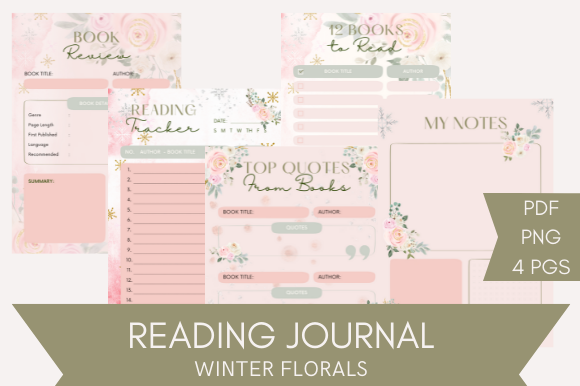Capture Your Winter Reading Journey with a Winter Florals Reading Journal