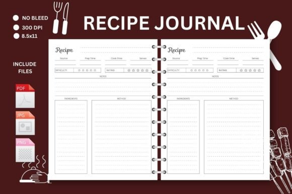 The Ultimate Blank Recipe Book Journal for Amazon KDP