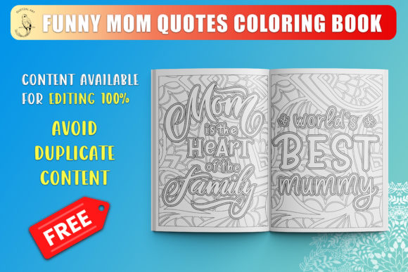 Unique Funny Mom Quotes Coloring Book SVG